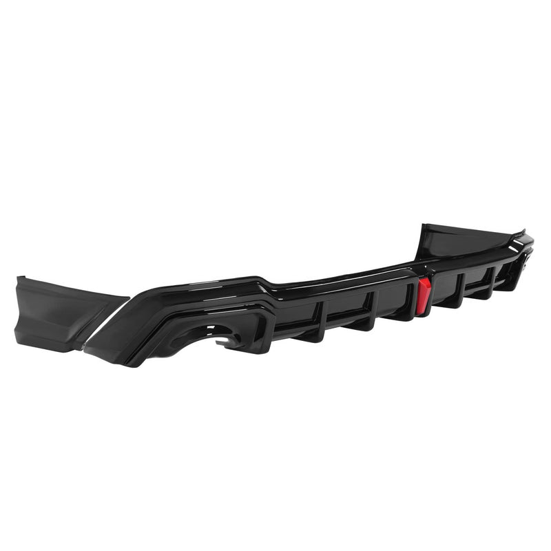 DURAFORCE Rear Bumper Diffuser Corner Spat With LED Light for Honda Civic 22-26 Black