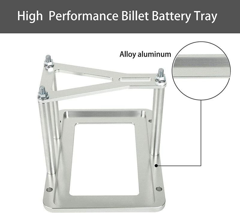 Billet Battery Tray Hold Down Trunk Relocation Box Aluminum Racing Mount 551181