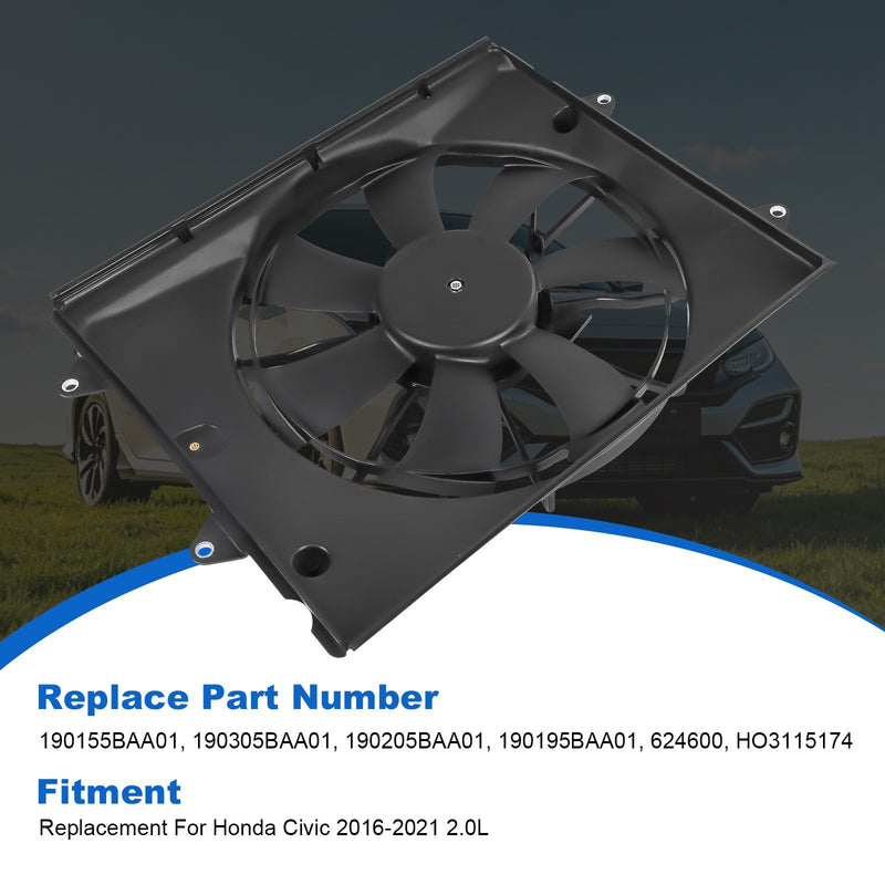 190155BAA01 Radiator Cooling Fan Assembly for Honda Civic 2.0L 2016-2021