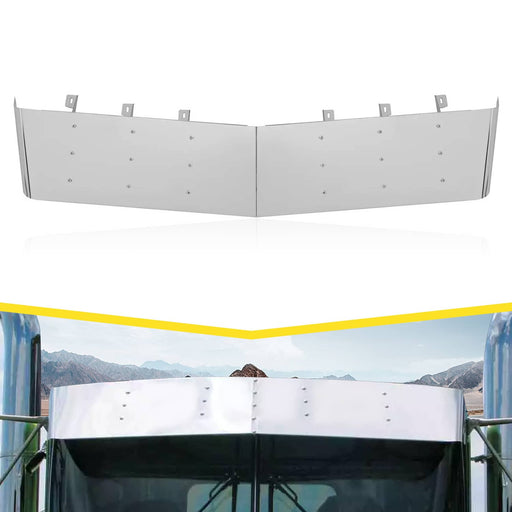 DURAFORCE Stainless Steel 13" Drop Visor for Kenworth W900 T800 T600 84-98 Flat Windshield