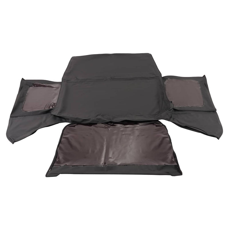 DURAFORCE Soft Top Kit Front Upper Half Doors Tinted Windows for Jeep Wrangler YJ 87-95