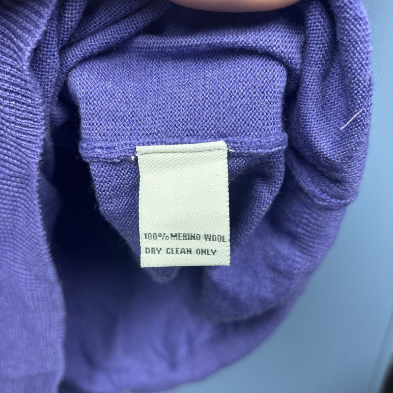 Sleeveless 1/4 Zip Vest For Donald Ross Men's L Plum 100 Percent Merino Wool