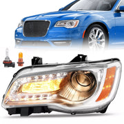 DURAFORCE Chrome Bezel LED DRL Headlight Headlamp Driver Side for Chrysler 300 2011-2023