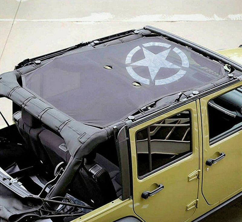 SunShade Top Cover w/ Five Star for Jeep Wrangler 2007 2018 JK JKU UV Protection