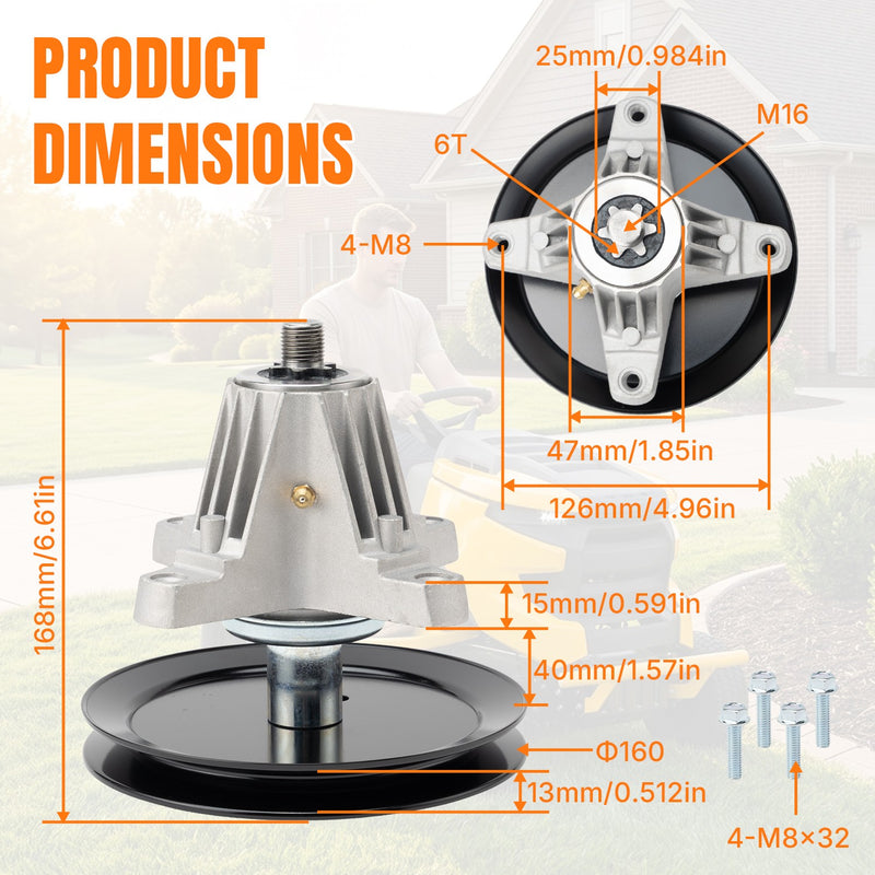 918-06977A Spindle Assembly for MTD 618-06977 285-700 46 Inch Deck 2 Pack