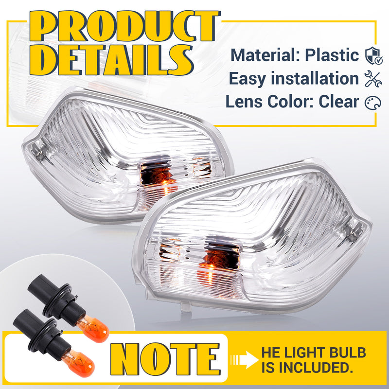 Side Mirror Indicator Light w/Bulb for Mercedes Benz Sprinter W906 2006-21 Pair