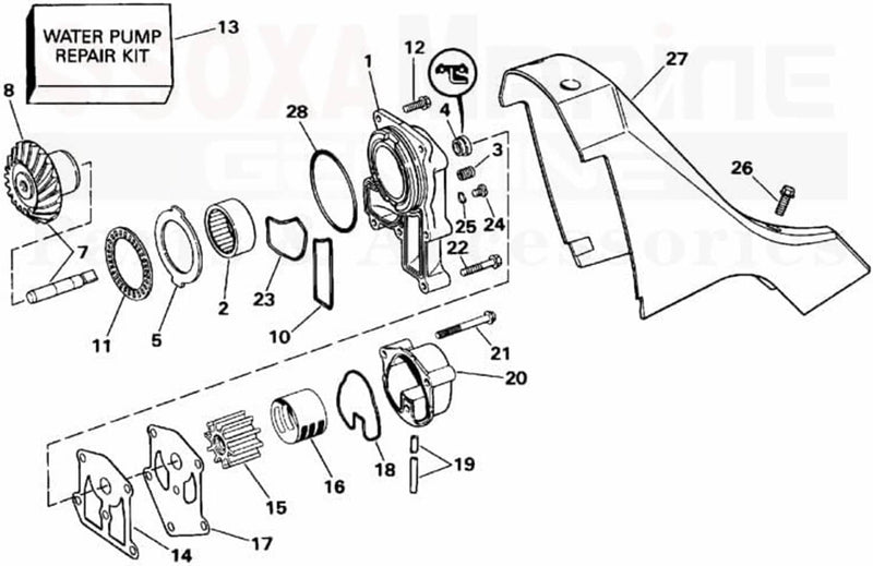 DURAFORCE 3854661 Boat Water Pump Impeller Service Repair Kit for OMC Cobra SternDrives