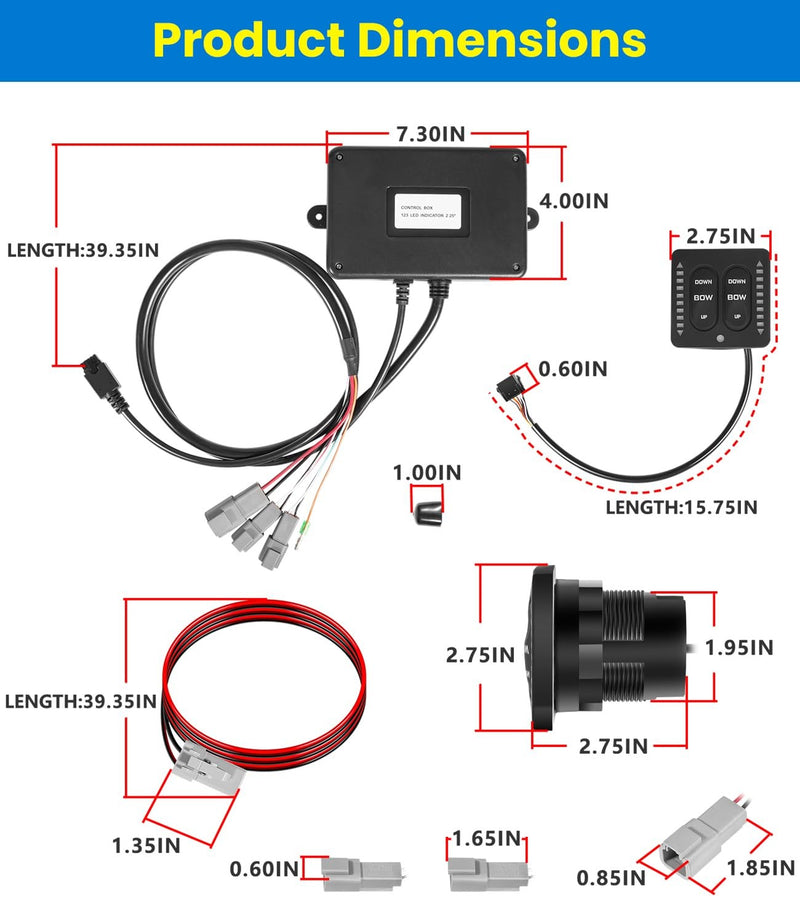 15270-001 LED Indicator Tactile Switch for Lenco Single Actuator Trim Tab 12/24V