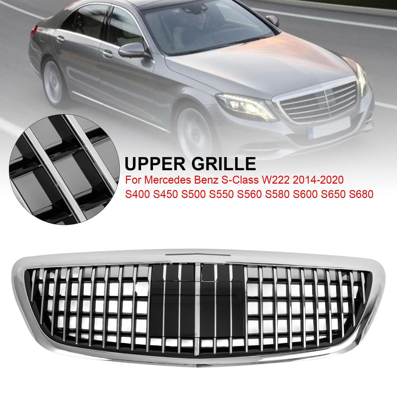 DURAFORCE Fit 2014-2020 Mercedes Benz S-Class W222 S450 Chrome Front Grille MayBach W/ACC