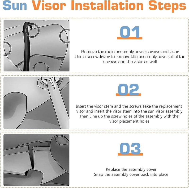 Sun Visor Pair Gray with Sunroof for Toyota Venza 2009-2016 74320-0T022-B1