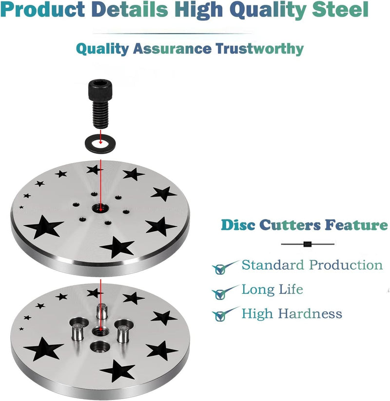 Disc Cutter 5mm to 31mm With 10 Punches for Star Shapes Stamping Blanks