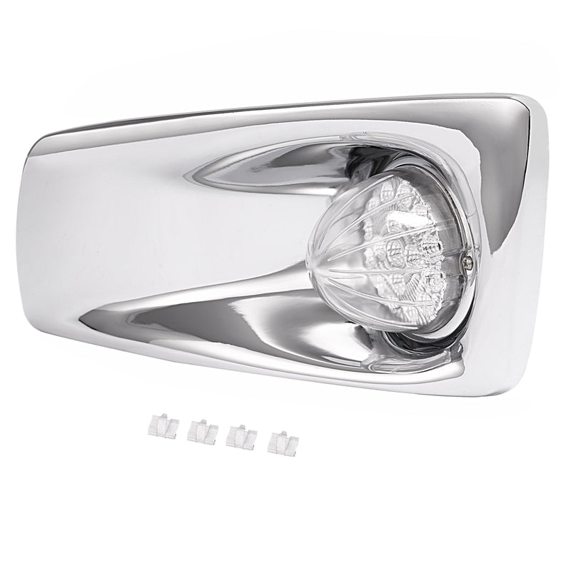 Left LED Fog Light Lamp with Chrome Bezel Clear Lens for Kenworth T660 2007-2017