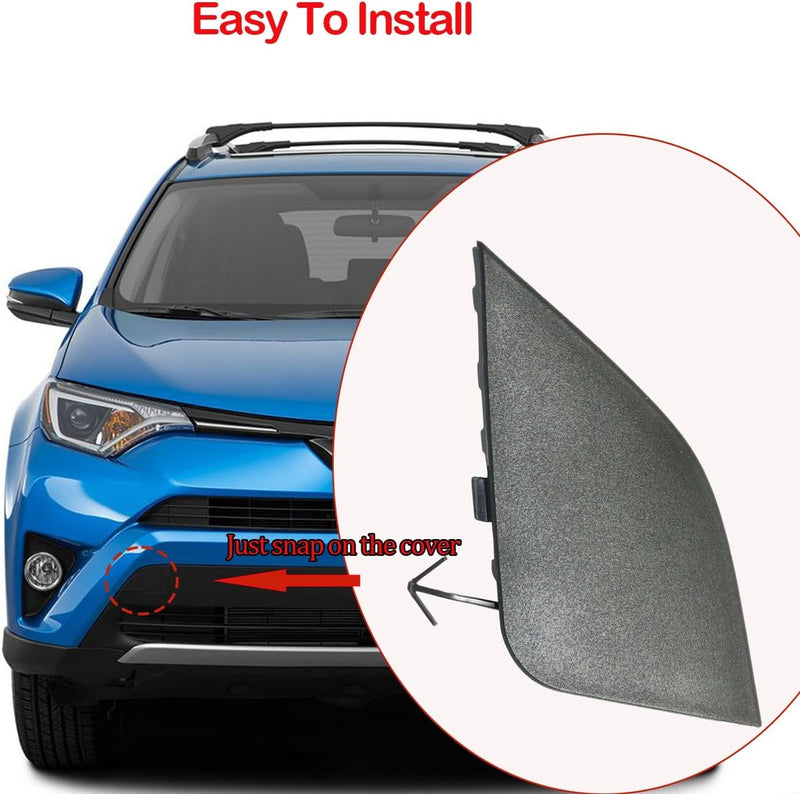 Pair Front Bumper Tow Hook Cover Eye Cap for Toyota RAV4 2016-2018 Left Right