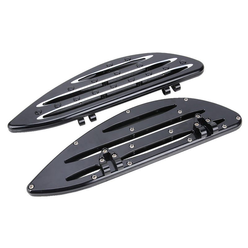 Black Front Rear Passenger Floorboards Foot Pegs for Harley Touring Dyna Softail