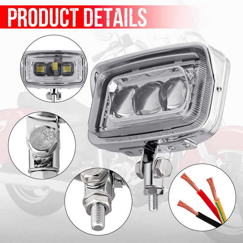 Chrome Front Headlight Hi/Lo Beam for Chopper Cafe Racer Bobber Custom