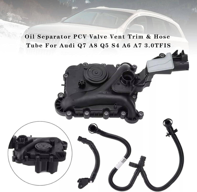 Oil Separator PCV Valve Vent Trim & Hose Tube for Audi Q7 A8 Q5 S4 A6 A7 3.0TFIS