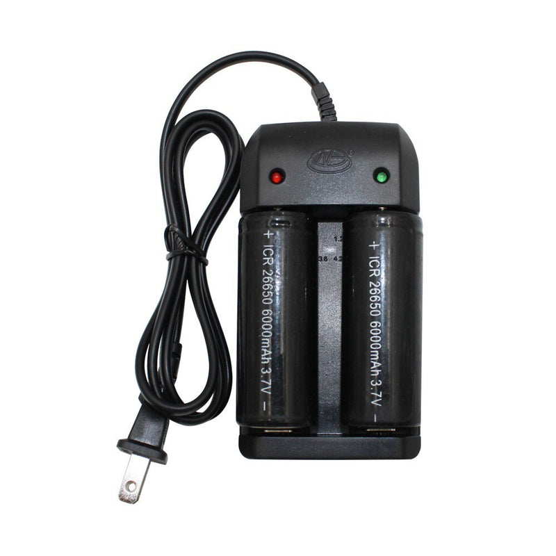 Lithium Li-Ion 14500 26650 Battery Double Charger 2 Adjustable Positions