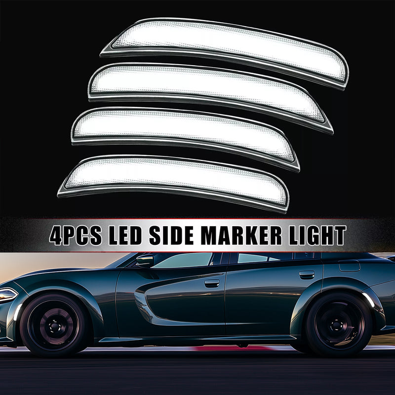 #68214405AA LED Fender Side Marker Light Lamps for Dodge Charger 2015-2022 Clear