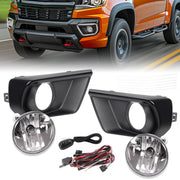 DURAFORCE Clear Fog Light for Chevy Colorado 2021-2022 With Bezel Relay Switch Bulb Pair