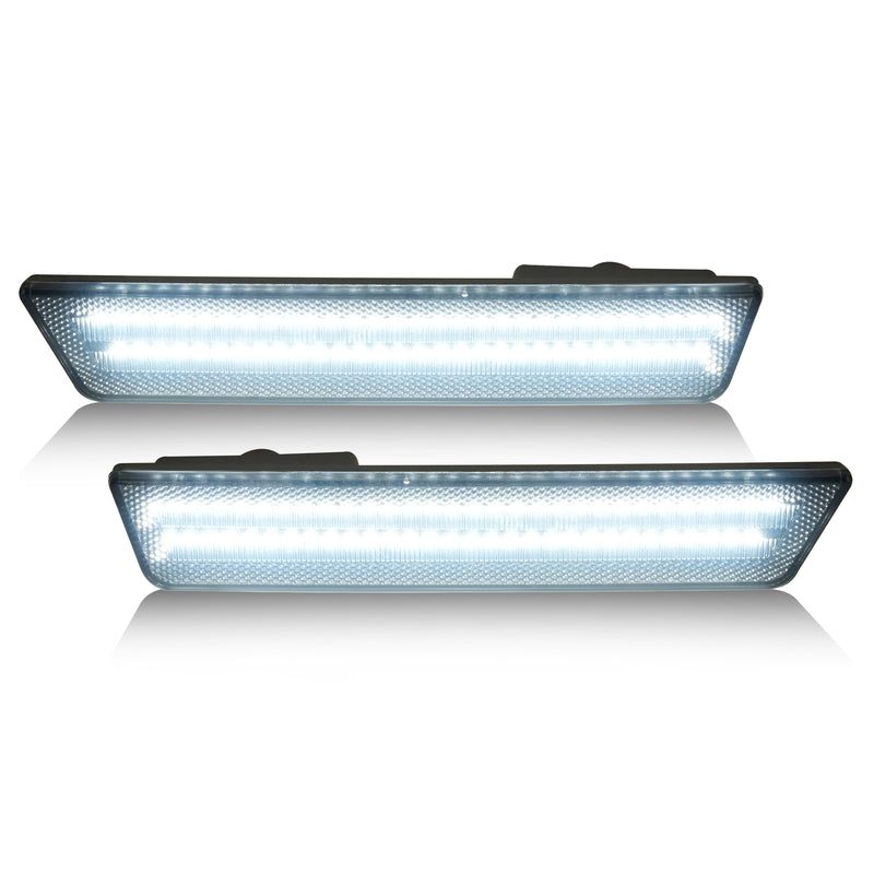 White/Smoke Rear Bumper LED Side Marker Lights for Dodge Charger 2011-2014 Pair