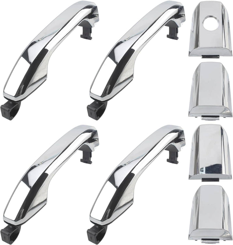 Exterior Door Handle Chrome Set of 4 for Chevrolet Silverado 1500 2014-2017