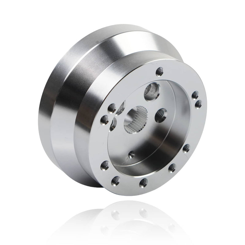 Steering Wheel Hub Adapter 5 & 6 Hole Polished Silver for GM Chevy Aluminum