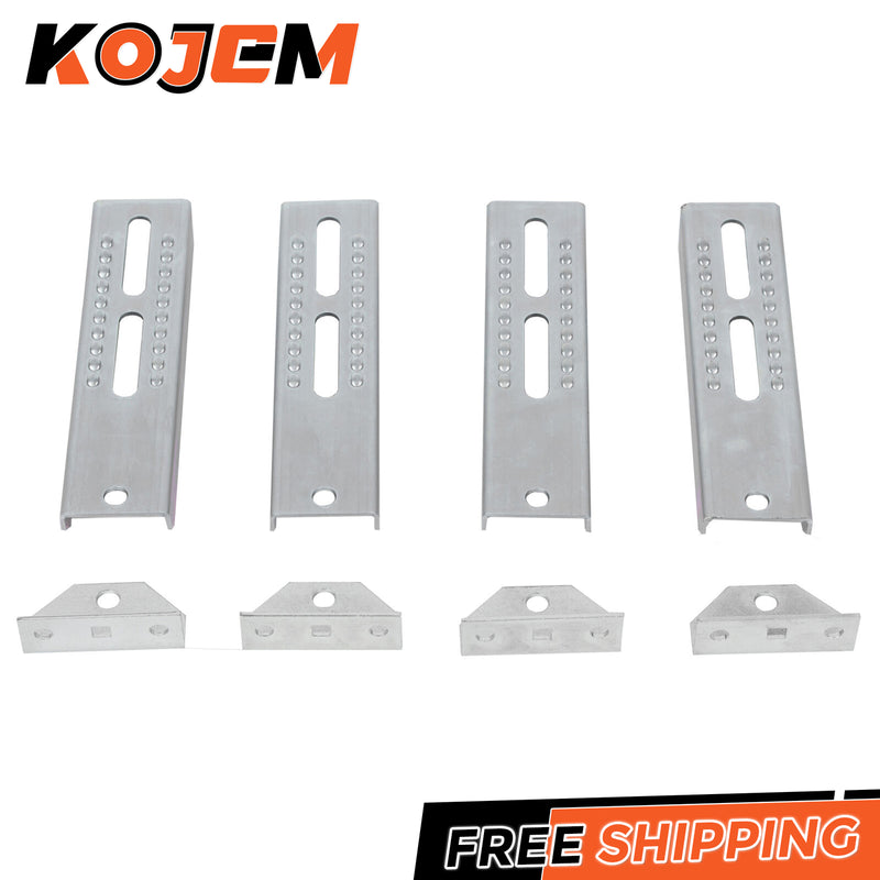 10" Boat Trailer Swivel Top Bunk Board Bracket Adjustable 4 Pcs Kit Bolster