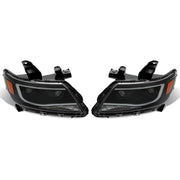 DURAFORCE Black LED DRL Dual Square Projector Headlights for Chevy Colorado 2015-2022