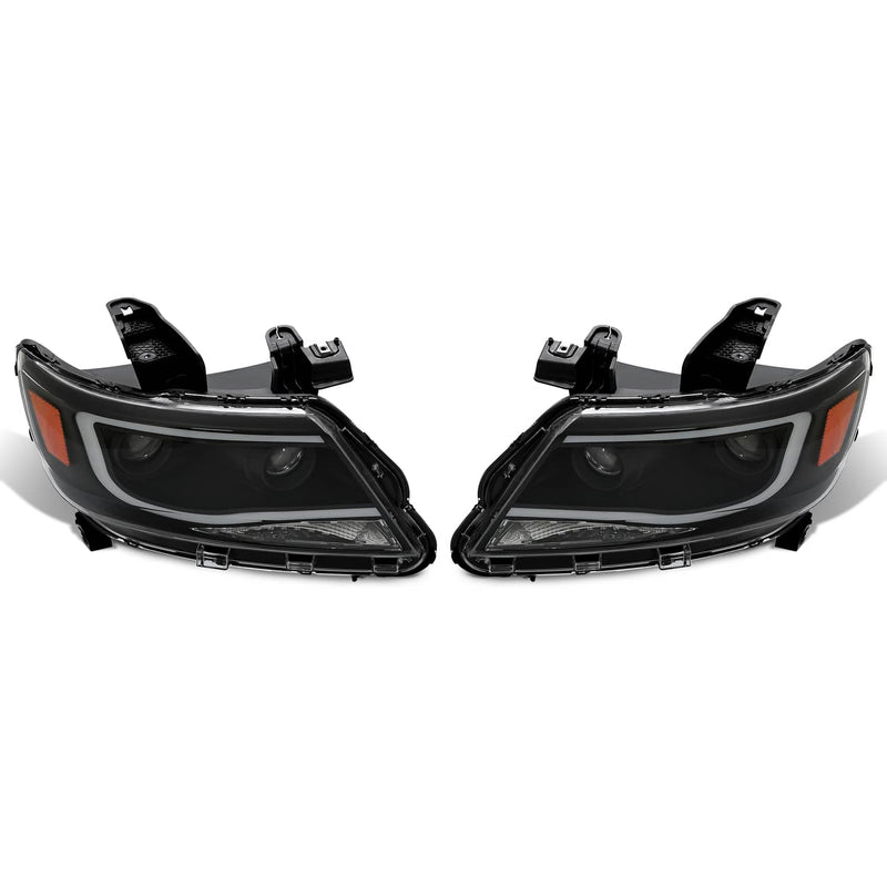 DURAFORCE Black LED DRL Dual Square Projector Headlights for Chevy Colorado 2015-2022