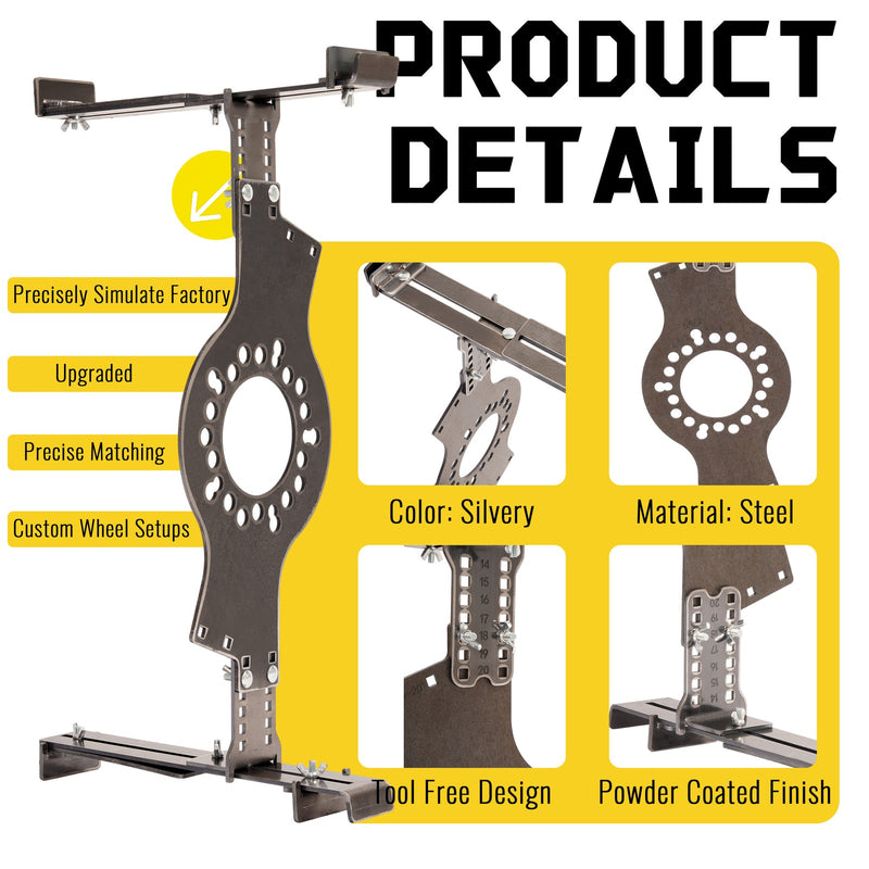14"-22" Wheel Fitment Simulator Tool for Tire Test Size Measuring Mockup 5-Lug