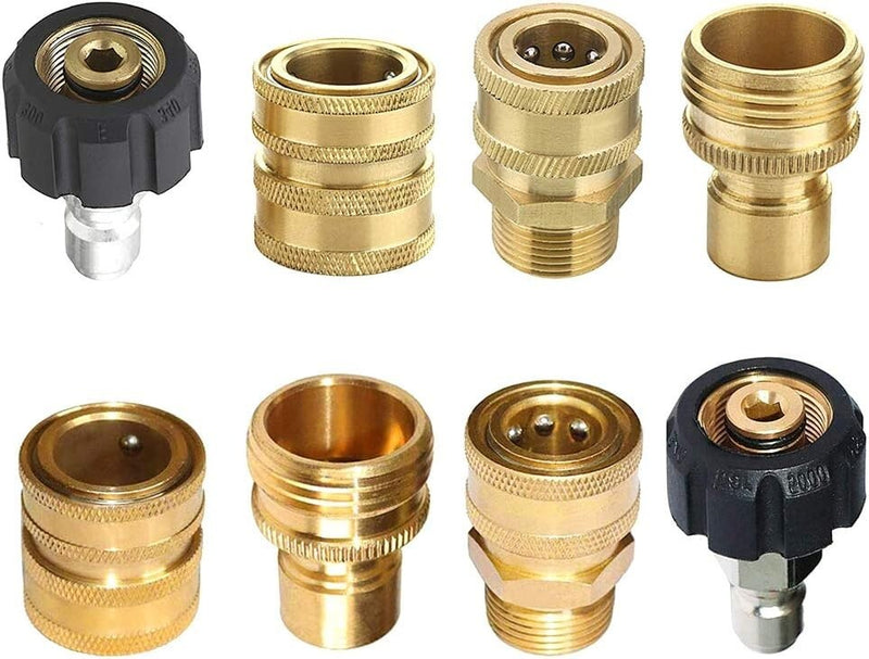 Pressure Washer Adapter Set 9pcs M22 3/8 inch Quick Connect for Power Washer Hos