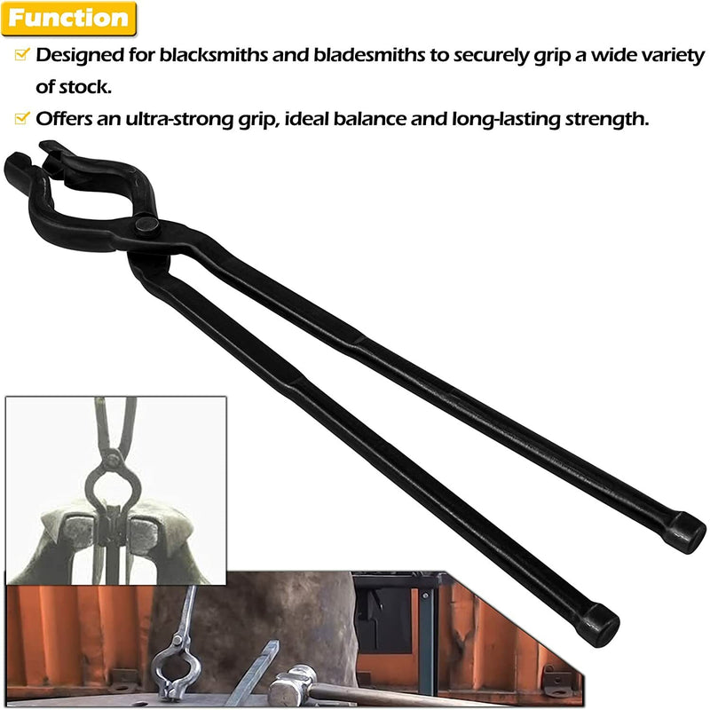 17 Inch V-Bit Bolt Knife Making Blacksmith Tongs Bladesmith Wolf Jaw Anvil Forge