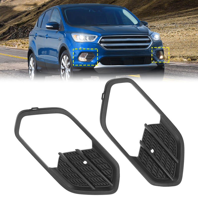 Bumper Fog Light Cover Bezel for Ford Escape Kuga 2017 2018 2019 Left+Right Pair
