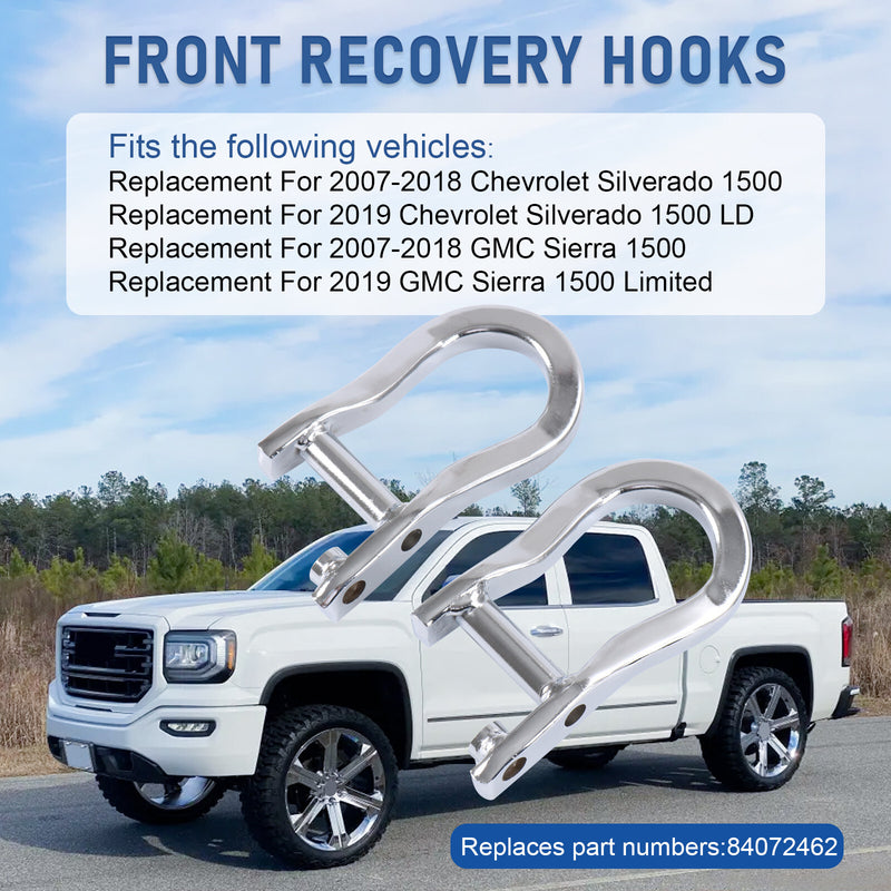 84072462 Chrome Tow Hooks Kit for GM Chevrolet Silverado Sierra 1500 07-19