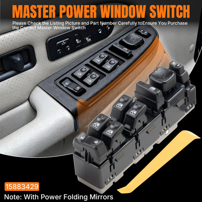 15883429 Master Power Window Control Switch Module for Hummer H2 2003-2007 Front