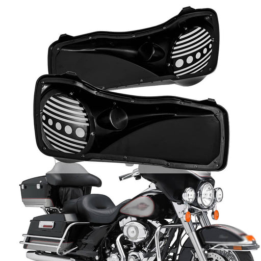 DURAFORCE 8" Speaker Lids w/ Tweeter Port for Harley Touring Hard Saddlebags 1994-2013