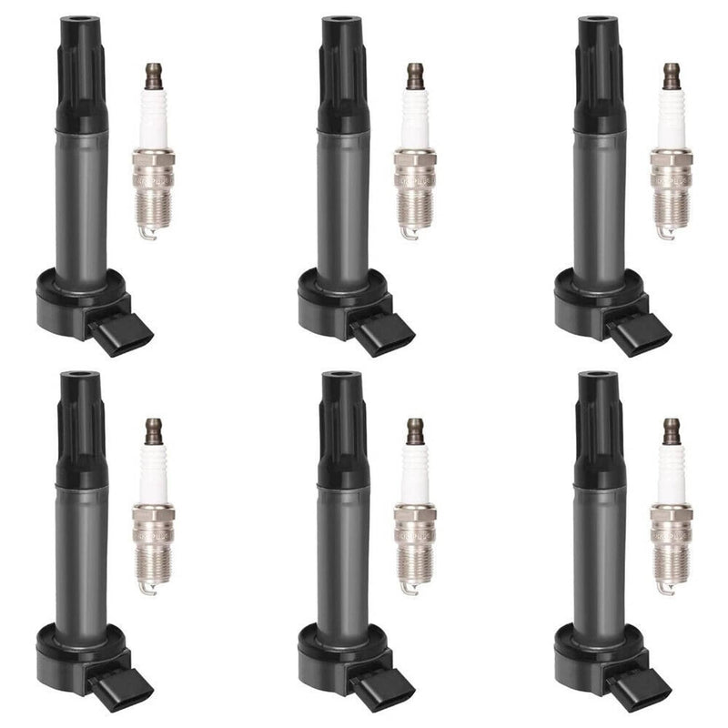 90919A2002 Ignition Coil & Platinum TT Spark Plug for Toyota Lexus Camry 6Pcs
