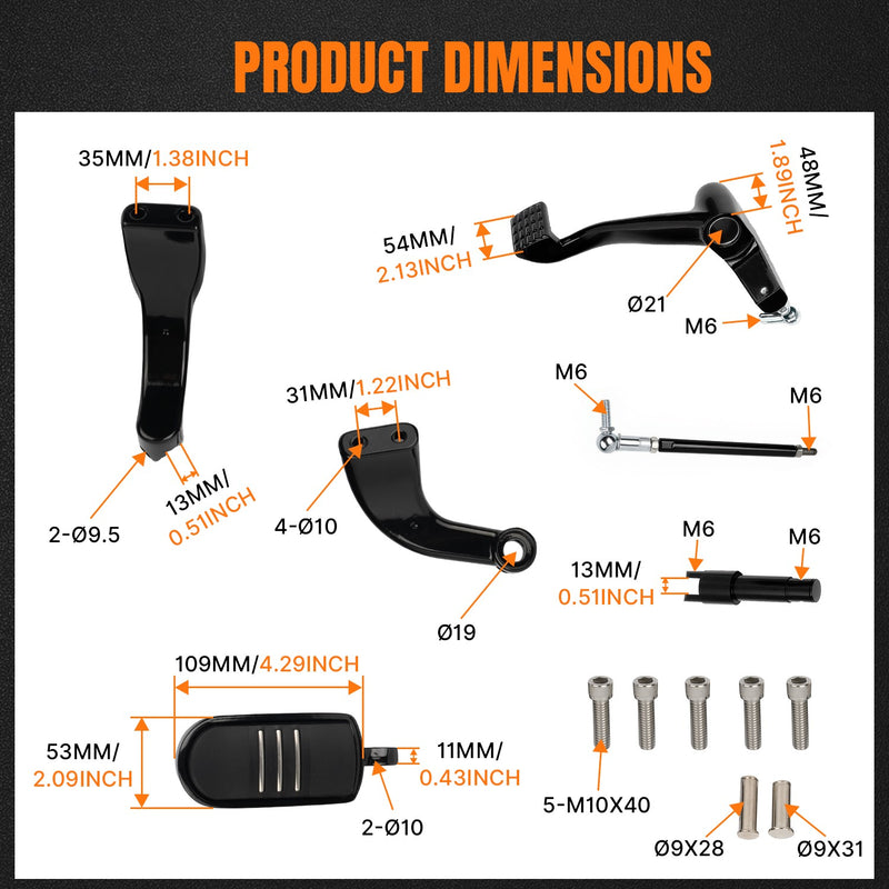 Forward Mid Control Kit Foot Peg for Harley Sportster 1200 Custom XL1200C