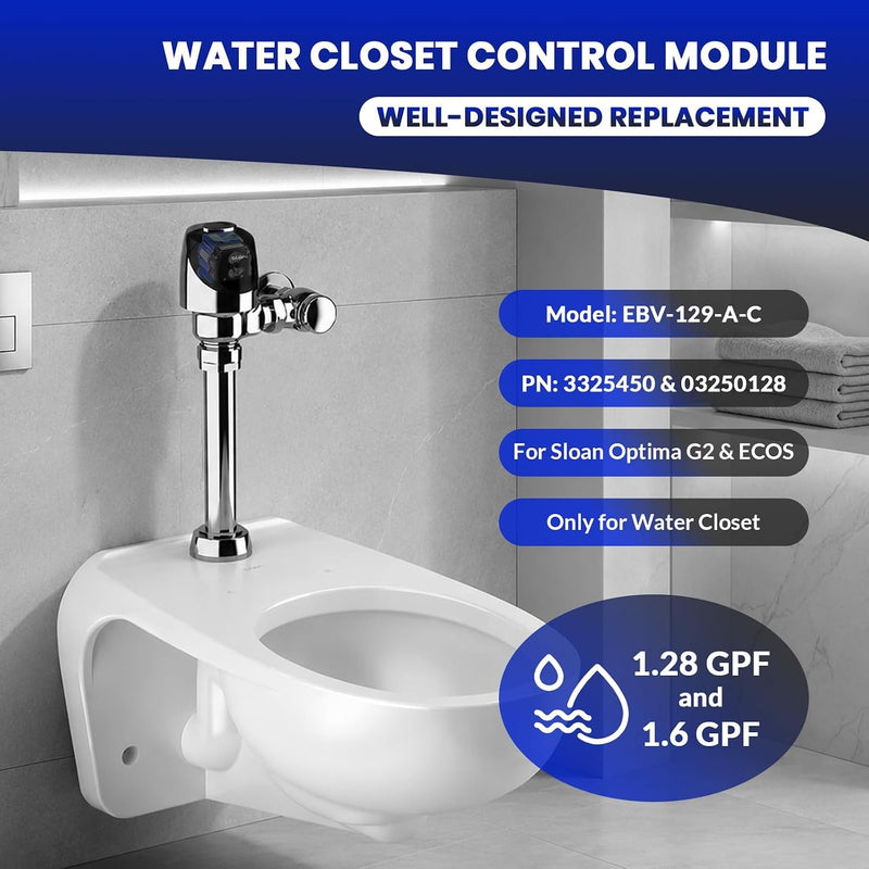 EBV-129-A-C Toilet Flush Control Module for Sloan Optima G2 & ECOS 3 Pack