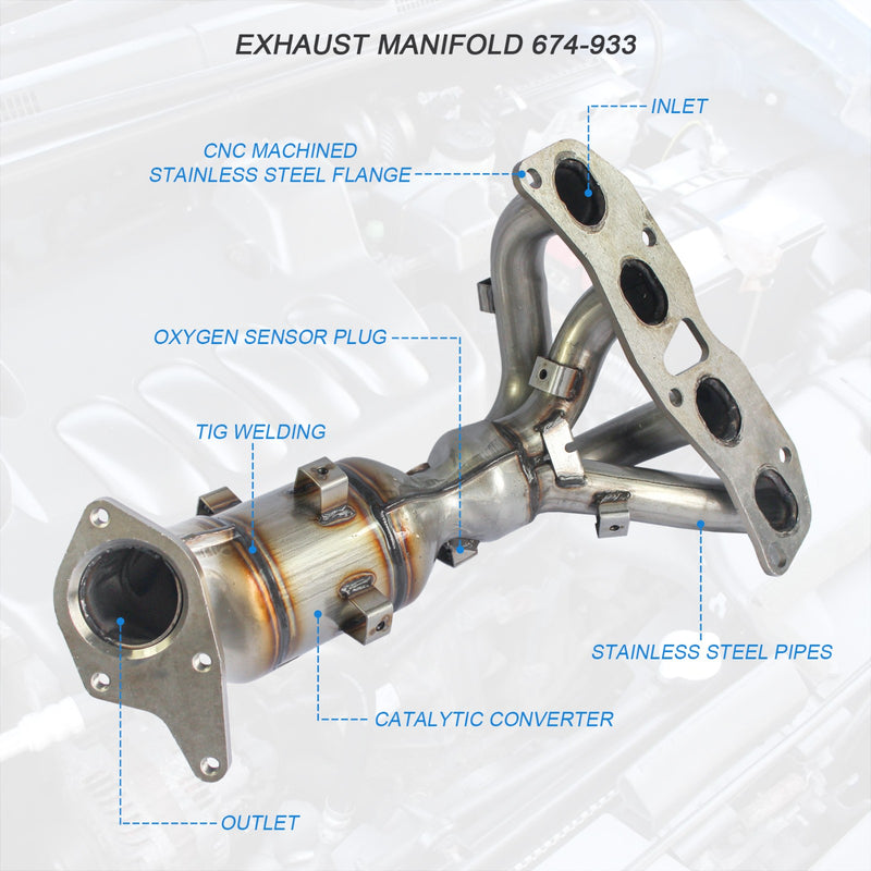 Exhaust Manifold Catalytic Converter for Nissan Altima 2007-2013 2.5L L4 Engine