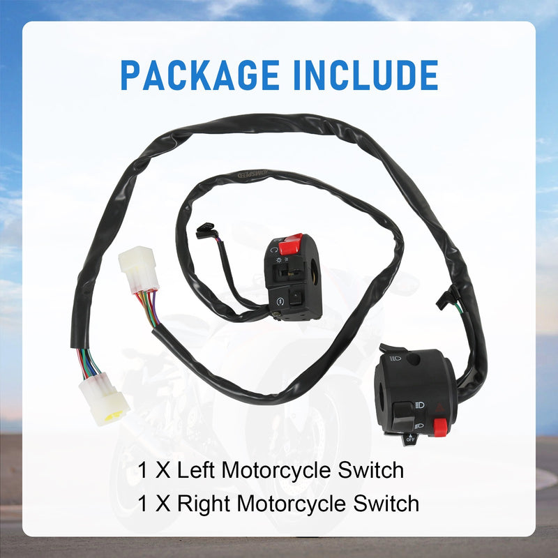 7/8" Handlebar Horn Turn Signal Fog Light Controller Switch for Motorcycle