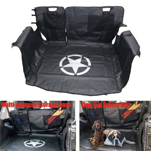 DURAFORCE Rear Seat Cover Storage Cargo Liners Pets Floor Mat for Jeep Wrangler 2007-2020