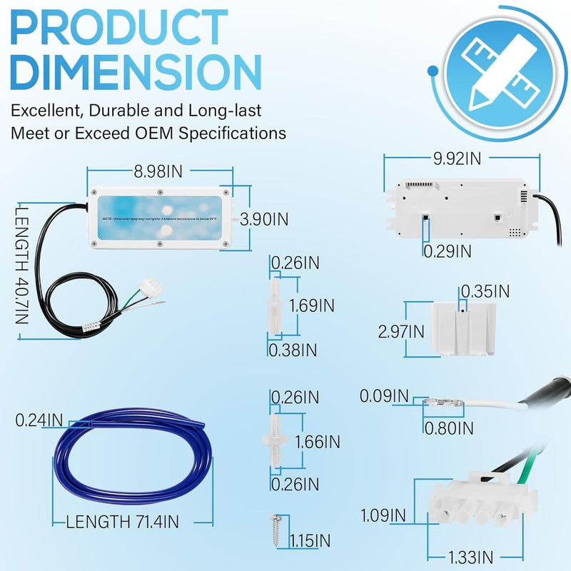 1106523 EUV3 Spa Ozonator Kit 4-Pin AMP for Hot Tubs Spas Up to 800 Gallons