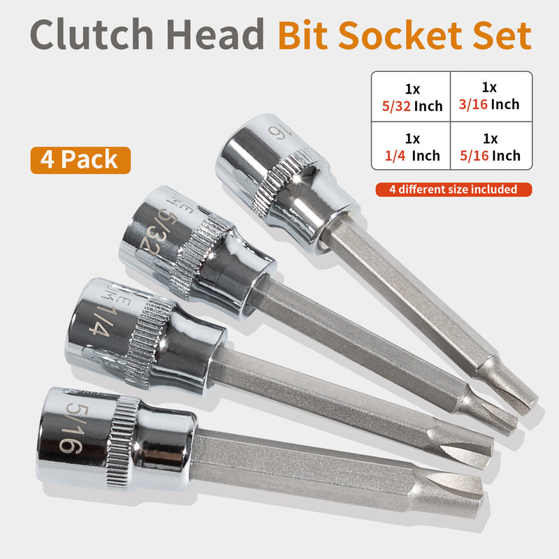 8755 Clutch Head Bit Socket Set for GM Chevy Cars 3/8 Inch Square Drive