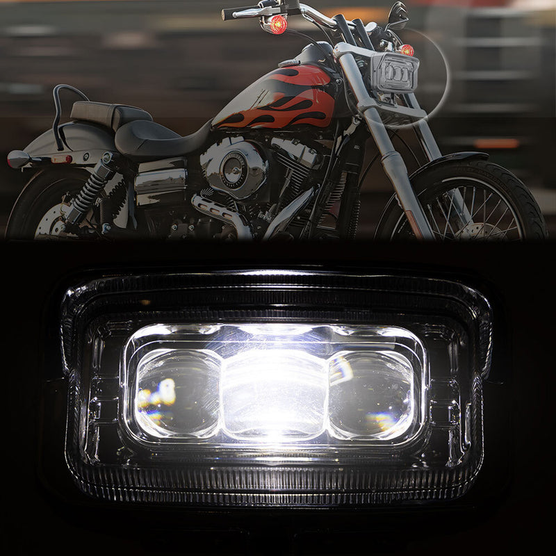 Chrome Front Headlight Hi/Lo Beam for Chopper Cafe Racer Bobber Custom