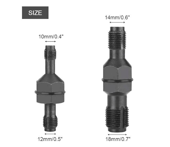 2PCS Spark Plug Hole Thread Chaser 10 12 14 18mm Re-threader Tap Cleaning Tool