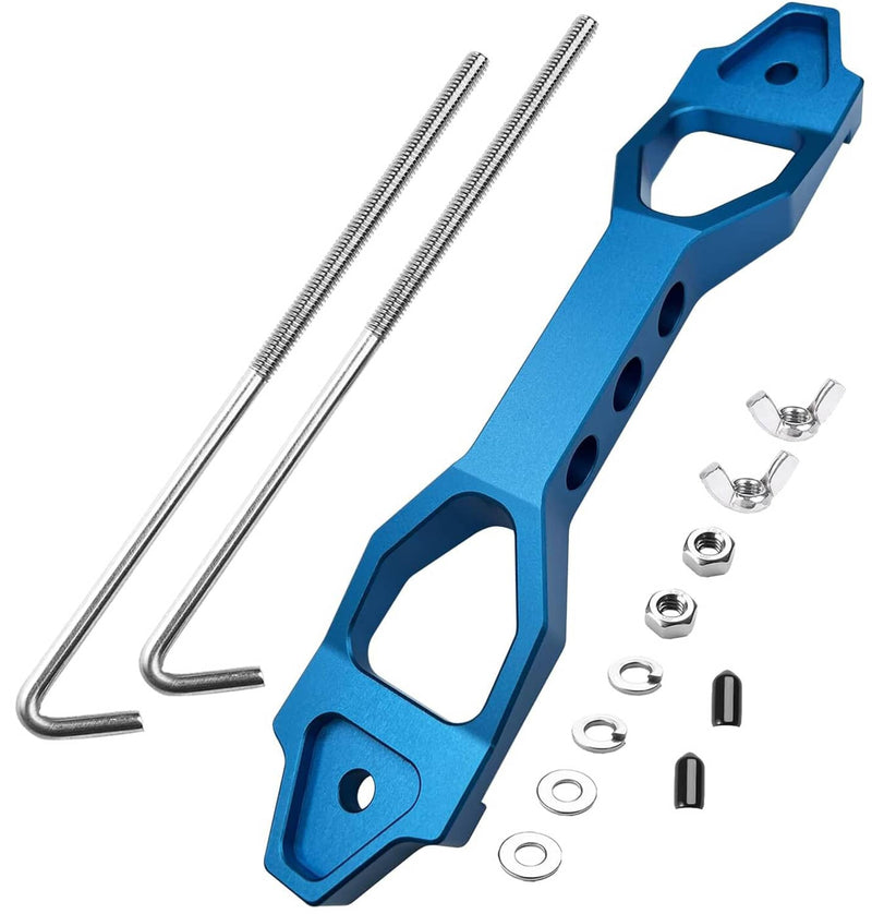 Blue Billet Aluminum Battery Tie Down Mount Bracket Brace Bar 220-190mm