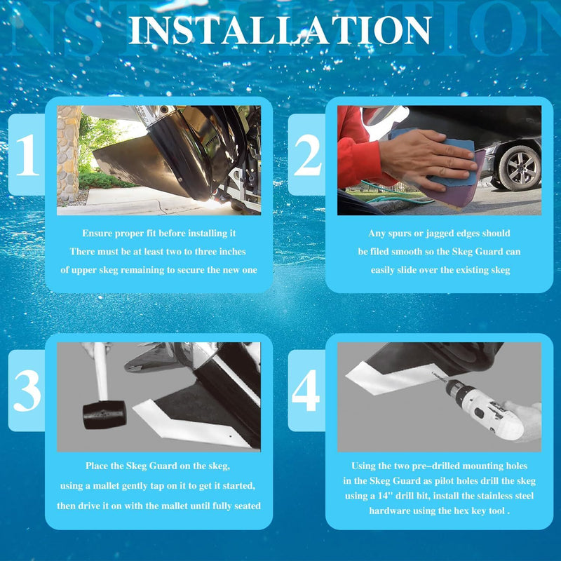 02655 Stainless Steel Skeg Guard Protector for Mercruiser Mercury Suzuki Yamaha