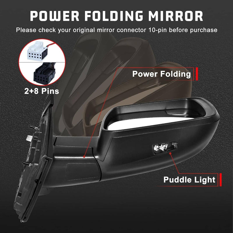 Right Heated Power Fold Signal Mirror For 2019-2024 Ram 1500 68276500AH