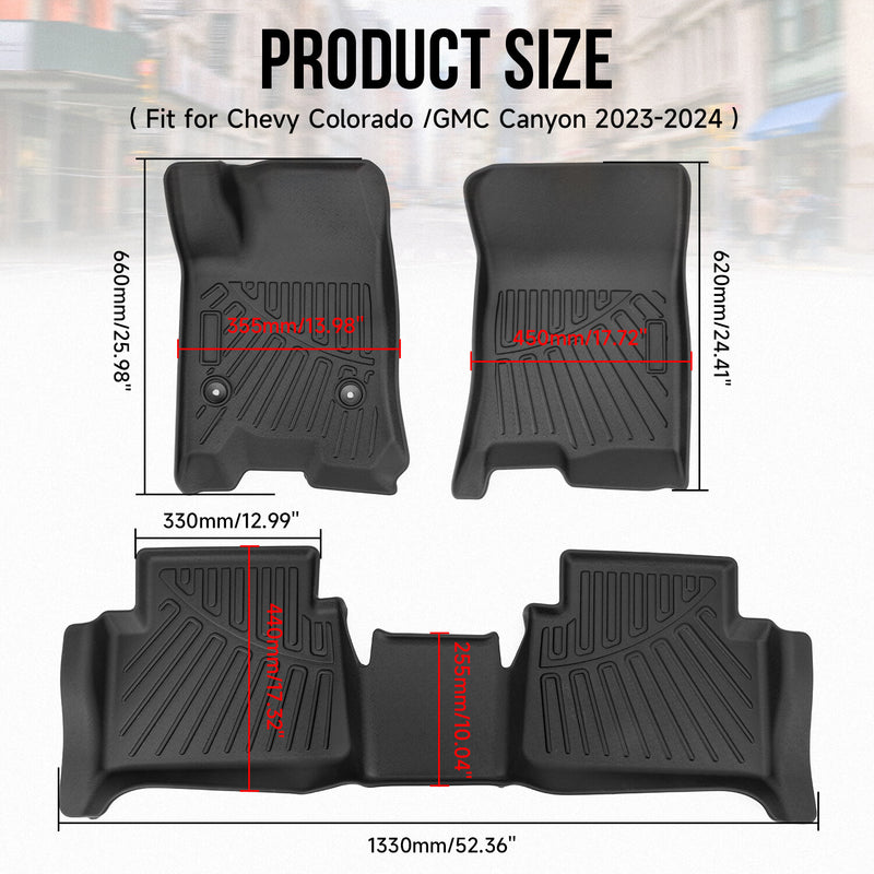 Car Floor Mats Liners Fit for Chevrolet Colorado GMC Canyon Crew Cab 2023-2024